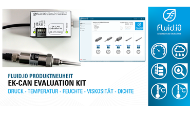Evaluation kit for Fluid.iO sensors with CAN bus interface